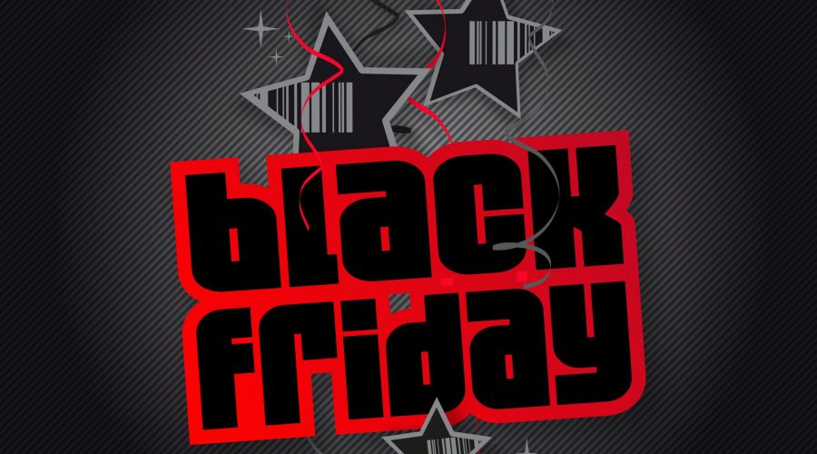 black friday outlined in red, written on black background